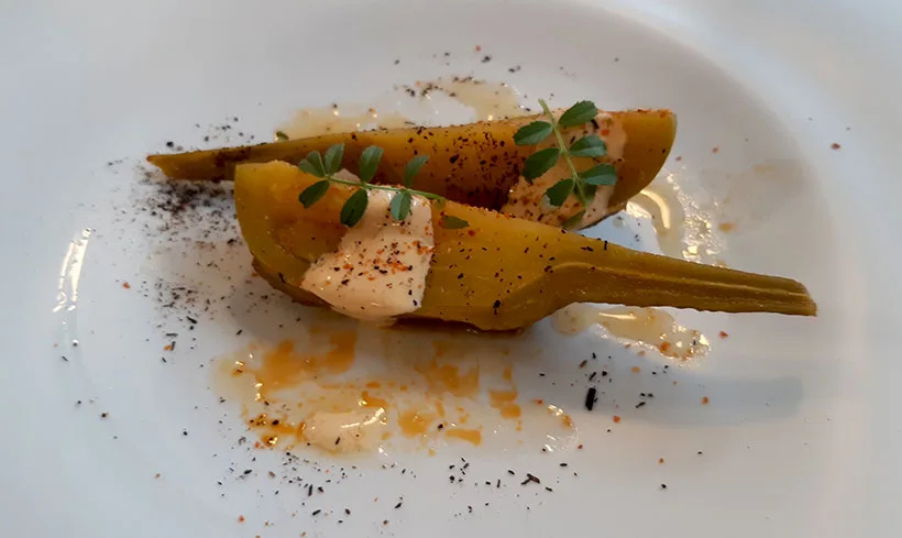 Tapa de alcachofas con queso y especias - Ruta la Vuelta al Mundo