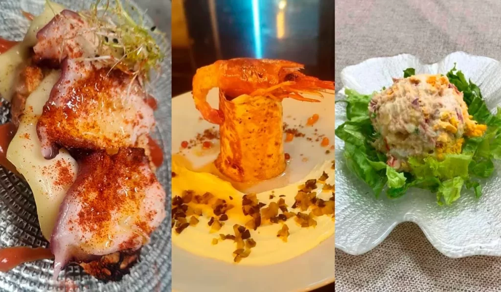 Tapas de pulpo, gambas y ensaladilla - Ruta de la Tapa Mar y Montaña